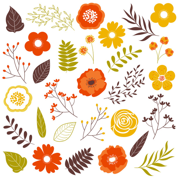Vector Fall Flowers - Vettoriali, immagini