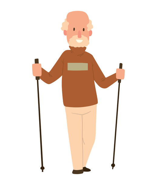 Nordic walking sport vector character - Vector, Image
