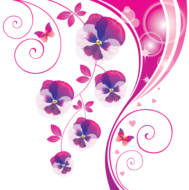 Fundo abstrato com viola rosa e borboleta
 - Vetor, Imagem