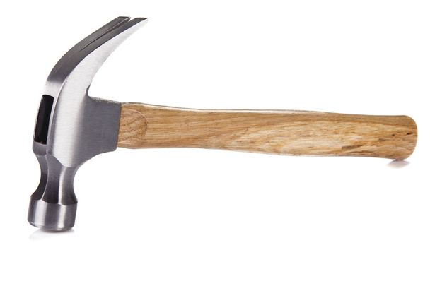 Steel hammer isolated on white - 写真・画像