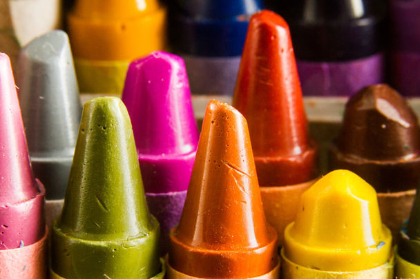 Macro image of a well used set of crayons - Photo, Image