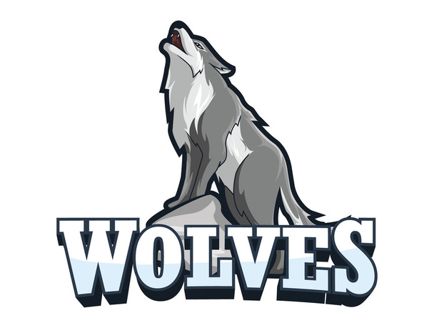 wolves banner illustration design - Vektor, kép