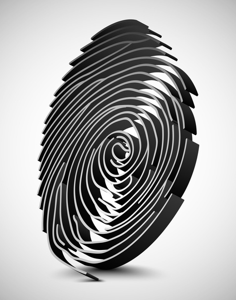 White fingerprint scanner. 3D illustration  - Vector, Image