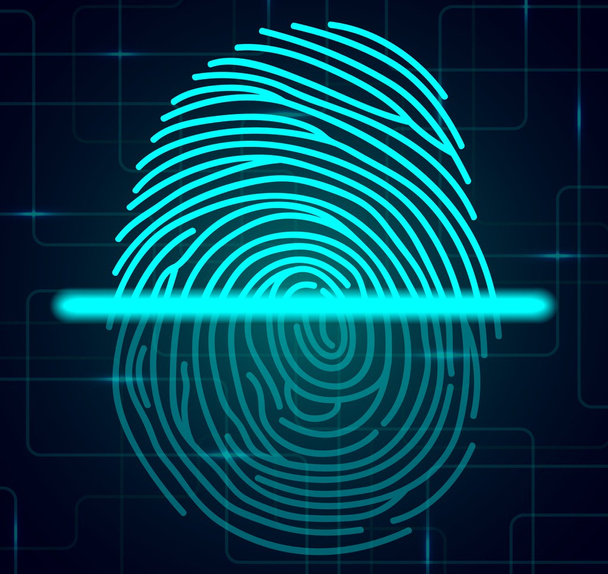 Fingerprint scanner illustration  - Vector, Image