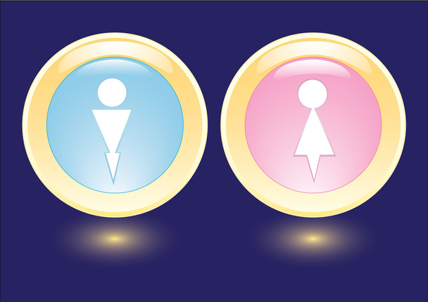 Vector icons with man and woman silhouette - Vettoriali, immagini