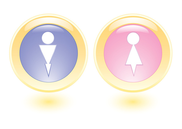 Iconos vectoriales con silueta de hombre y mujer
 - Vector, Imagen