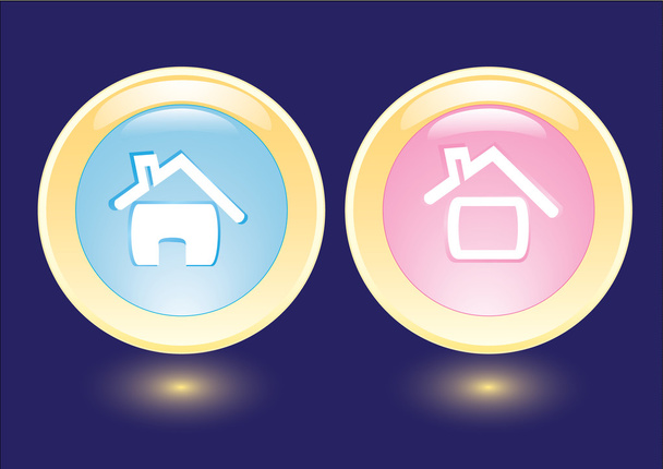 Векторные кнопки с иконкой дома
 - Вектор,изображение