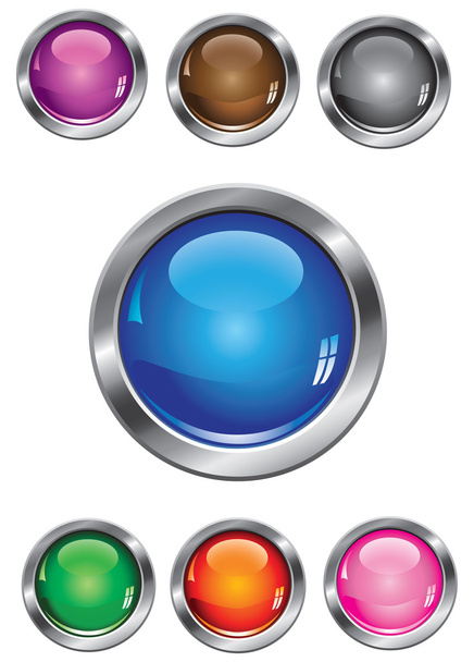 Векторная коллекция кнопок различных цветов
 - Вектор,изображение