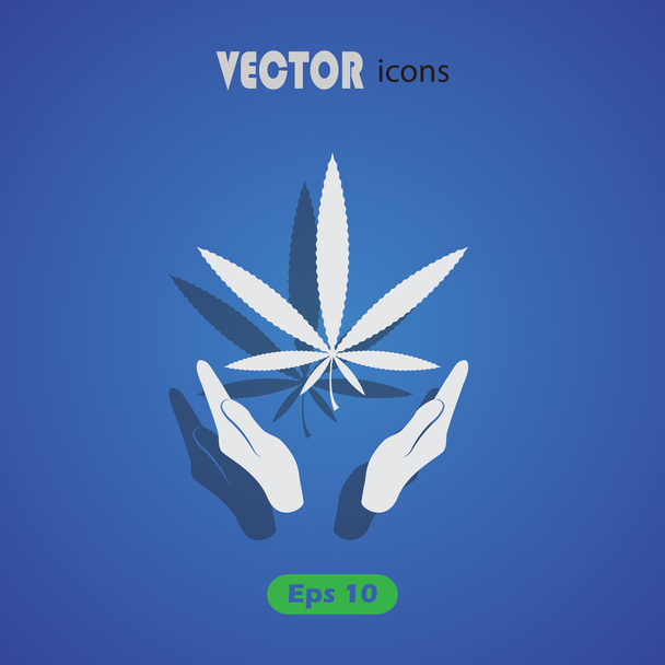 Marihuana en la mano. Icono del vector
 - Vector, Imagen