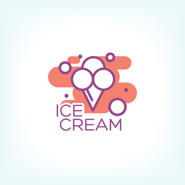 Colorful ice cream logo design - Διάνυσμα, εικόνα