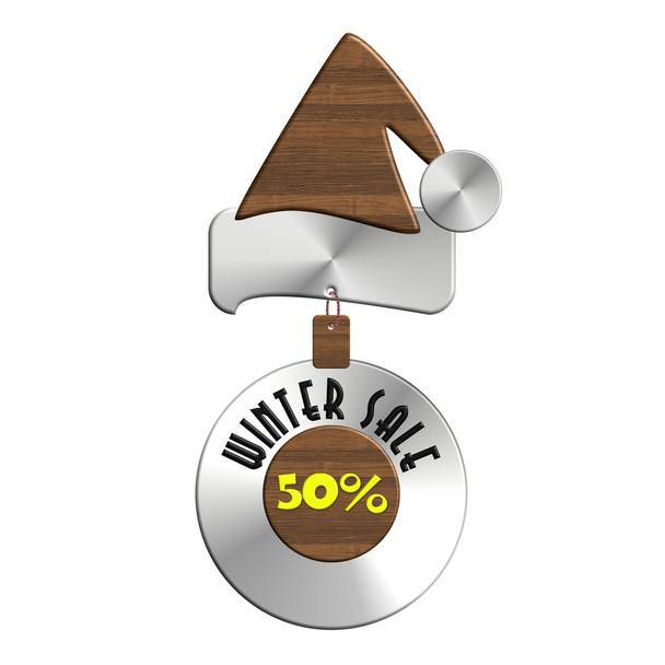 Santa Claus WINTER SALE steel and wood - Photo, Image