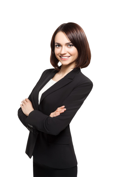 Smiling sucsess business woman portrait. Crossed arms. - Foto, afbeelding