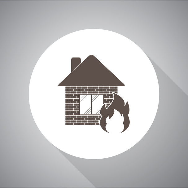 home fire icon vector - Vector, Image