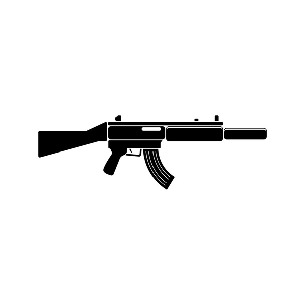 MP-5 Weapon black simple icon. Vector. Flat style for web and mobile. - Vector, Image