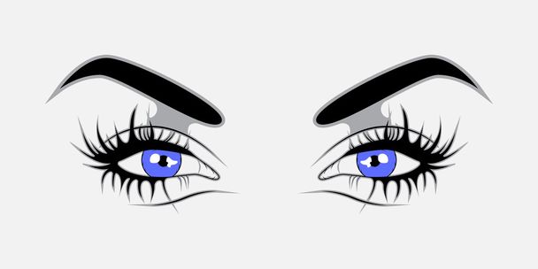 Vektorabbildung blaue Augen - Vektor, Bild