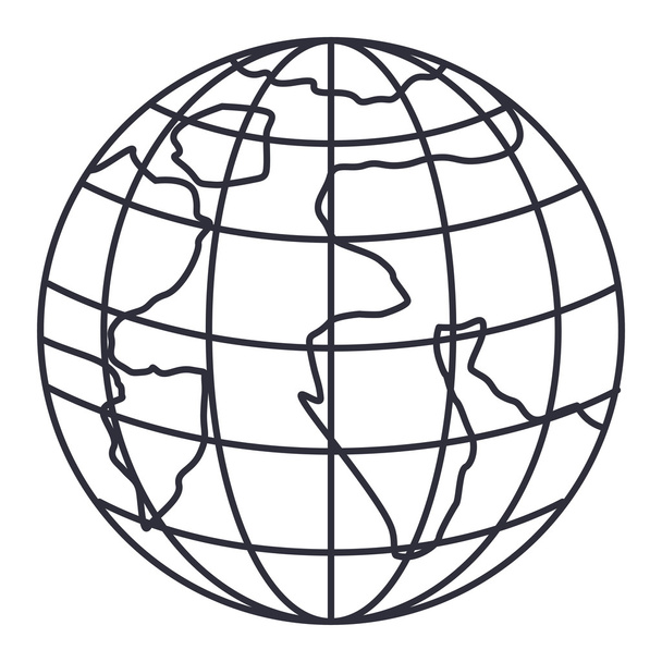 сфера планети Земля ізольована іконка
 - Вектор, зображення
