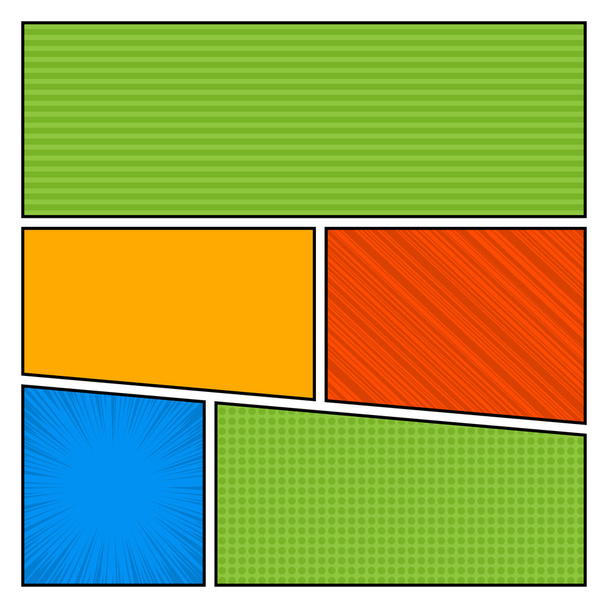 strips popart stijl lege lay-out sjabloon met puntjes patroon achtergrond vector - Vector, afbeelding