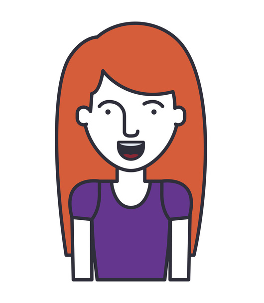 young woman avatar isolated icon - Vector, Image
