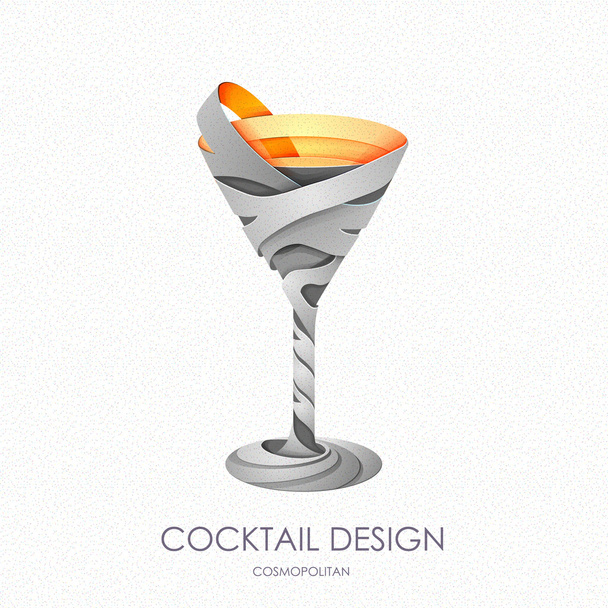 3D cocktail design.Vector icon - Vector, afbeelding