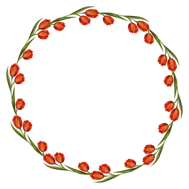 wreath floral decoration circle isolated icon - Vector, Image