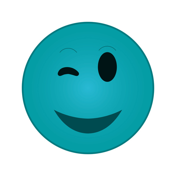 happy wink emoticon icon - Vector, Image