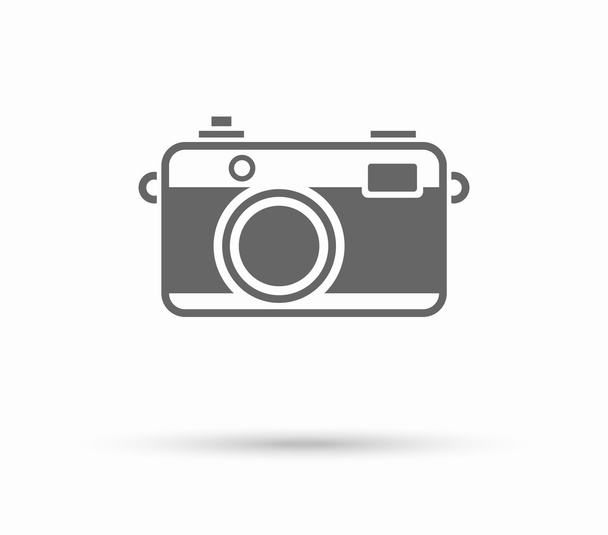 Icône pictogramme caméra plate isolée sur blanc
 - Vecteur, image