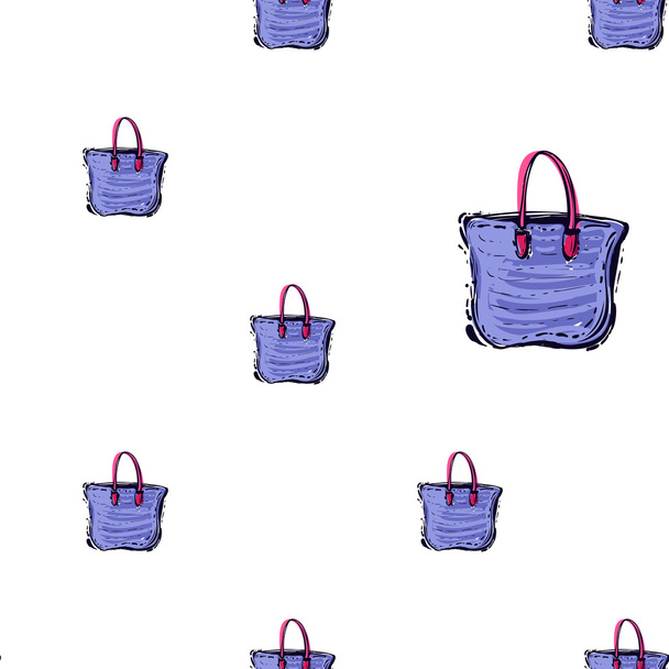 pattern with fashion colorful beach bag - Vektori, kuva