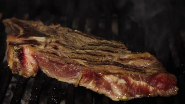 Steak on Barbecue grill - Footage, Video