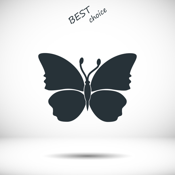 butterfly flat icon - Vector, afbeelding