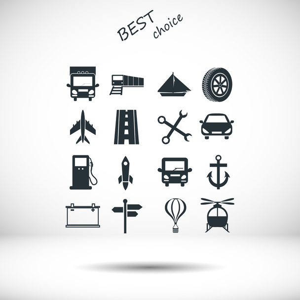 transport icons set - Vector, Image