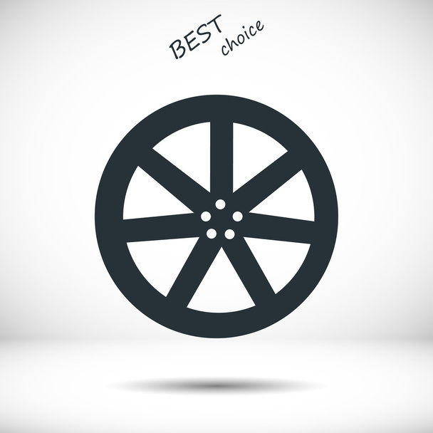wheel flat icon - Vektor, Bild