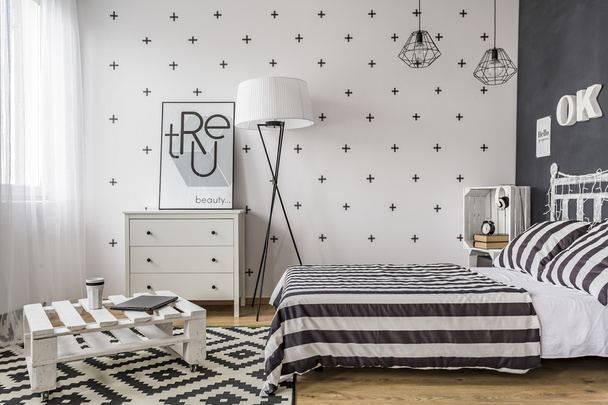 Bedroom with creative solutions - Фото, изображение