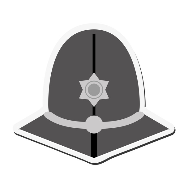 Engels politie bewaarder helm pictogram - Vector, afbeelding