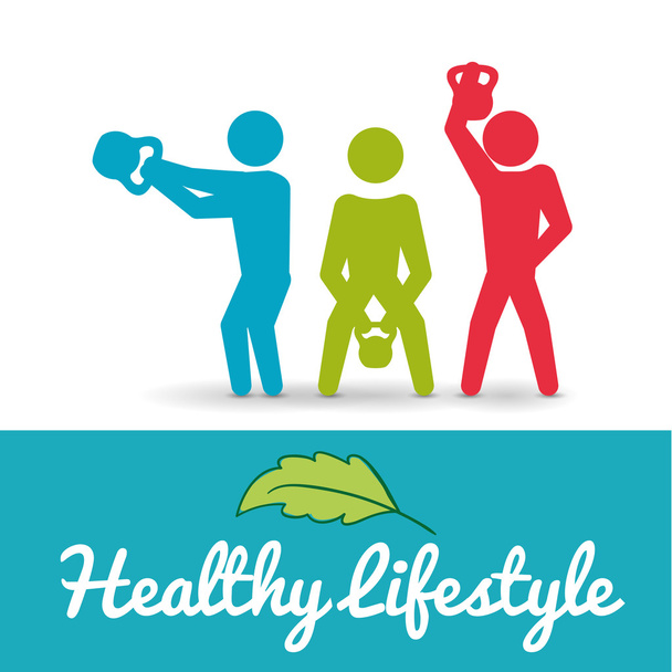 Gewichtheben gesunden Lebensstil Design - Vektor, Bild