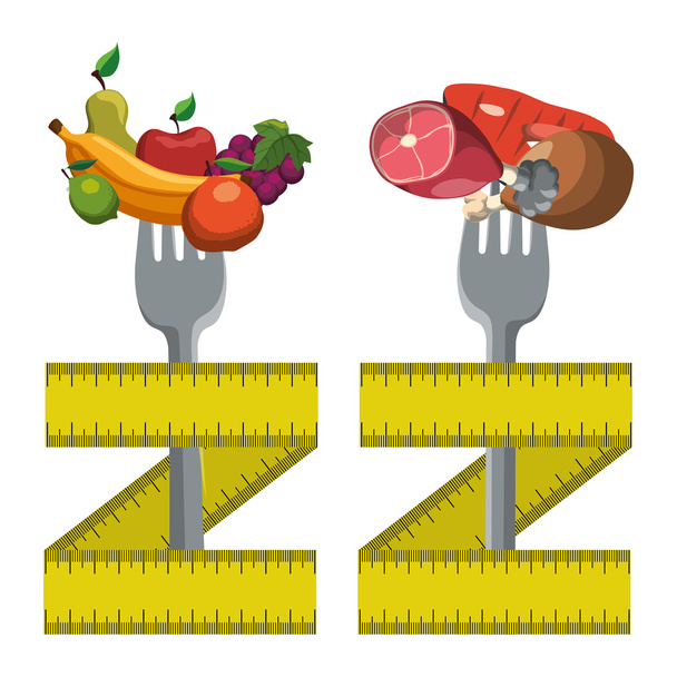 Σχεδιασμός υγιεινά και βιολογικά τρόφιμα - Διάνυσμα, εικόνα