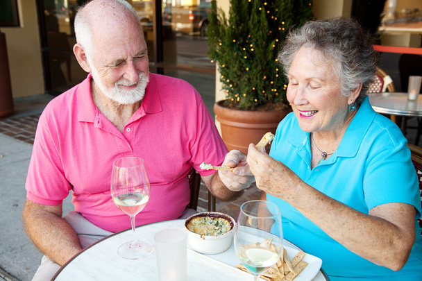Dating Seniors Enjoy Appetizer - Photo, image