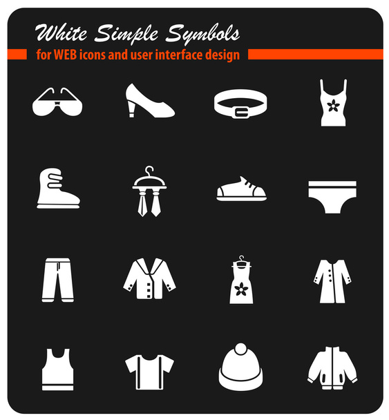 clothes icon set - Vector, Image
