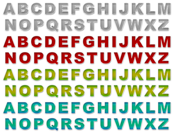 English Color Alphabet Font Set - 写真・画像