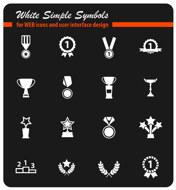 Medals and tropheys simply icons - Vector, Image