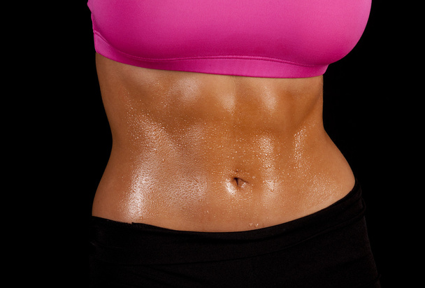 Woman sweat stomach straight - Photo, Image