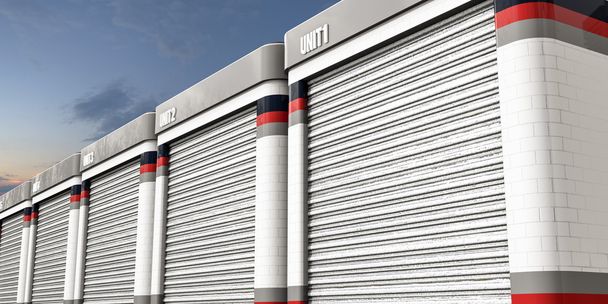 ilustração 3d de auto armazenamento isolado no fundo branco
 - Foto, Imagem