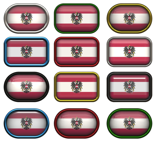 Twelve buttons of the Flag of Austria - Foto, Imagem