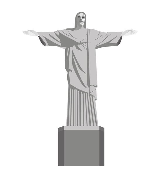 estatua corcovado Cristo aislado icono
 - Vector, Imagen