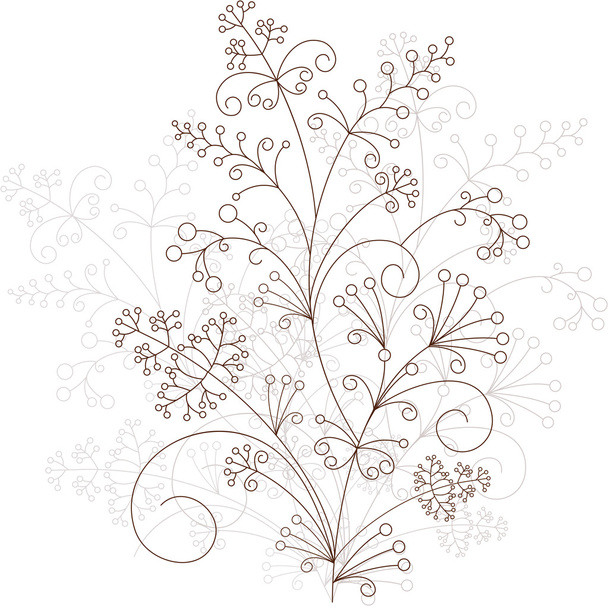 Vector květina design, travnaté ornament - Vektor, obrázek