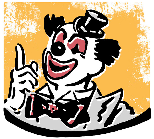 Un'illustrazione di un clown dall'aspetto felice
 - Foto, immagini