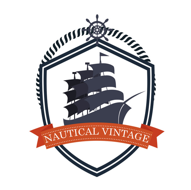 barco madera icono marino
 - Vector, imagen