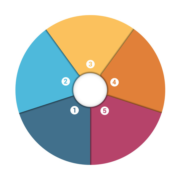 Pie Chart 5 Position - Foto, imagen