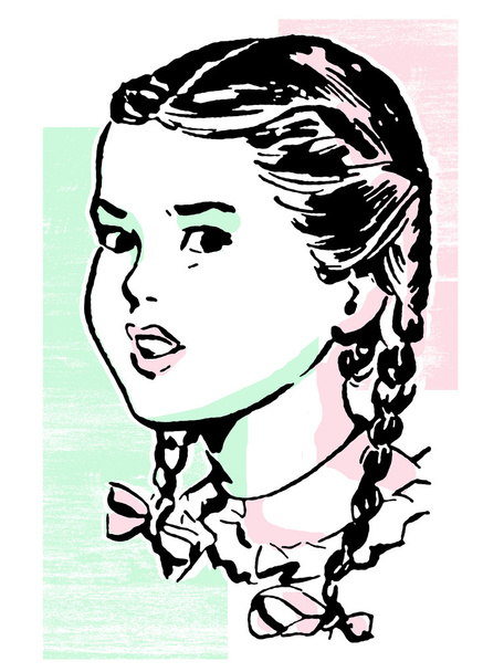 portret dziewczyny, zmarszczenie brwi - Zdjęcie, obraz