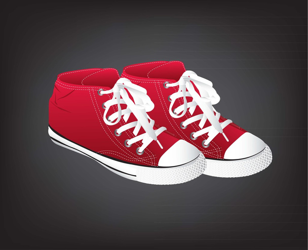 red sneakers - Vector, Image
