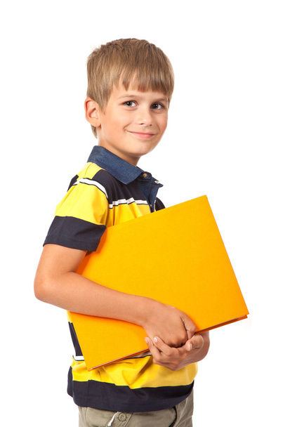 School boy is holding a book - Foto, immagini